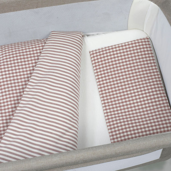 Conjunto para mini berço da walking mum modelo praline na cor moka - vermelho