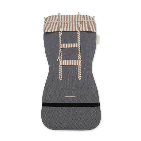 Forra universal para carrinho de bebé da walking mum modelo praline strips na cor moka - vermelho