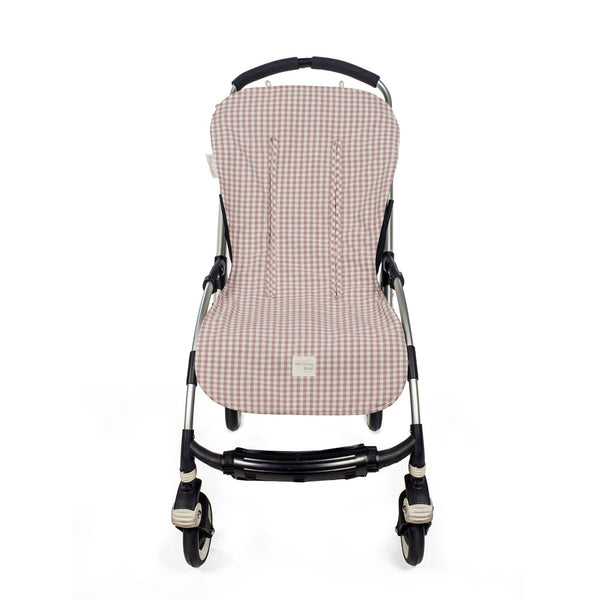 Forra universal da walking mum para carrinho de bebé modelo praline vichy na cor moka - vermelho