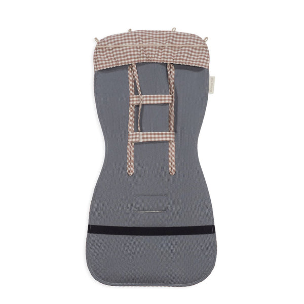 Forra universal da walking mum para carrinho de bebé modelo praline vichy na cor moka - vermelho