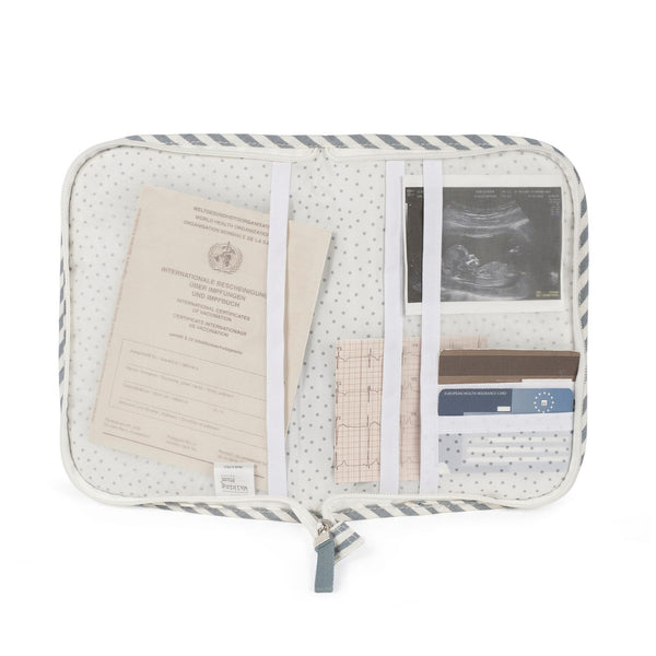 Porta documentos da walking mum modelo praline strips na cor matcha - verde