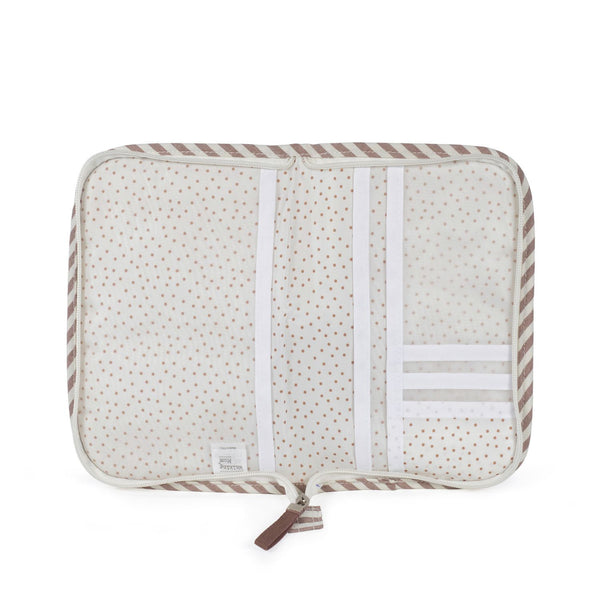 Porta documentos da walking mum modelo praline strips na cor moka - vermelho