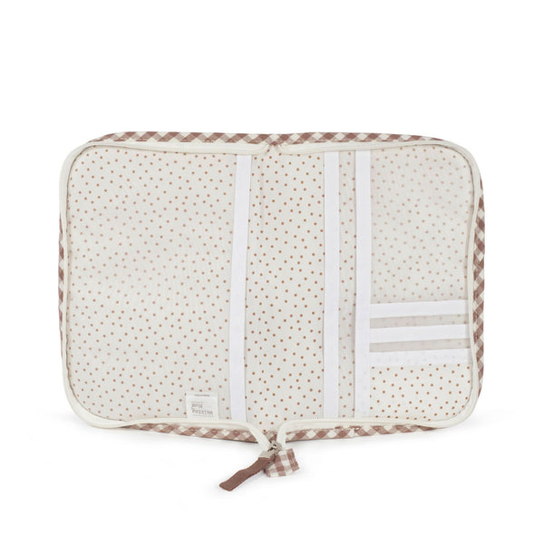 Porta Documentos da Walking Mum modelo praline vichy na cor moka - vermelho