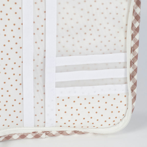 Porta Documentos da Walking Mum modelo praline vichy na cor moka - vermelho