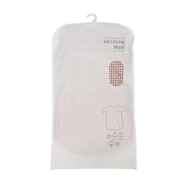 Saco de Dormir de Inverno Praliné Walking Mum em 100% algodão TOG 2.5 com mangas, ideal para manter o bebé quente, confortável e seguro durante as noites frias. Vermelho.