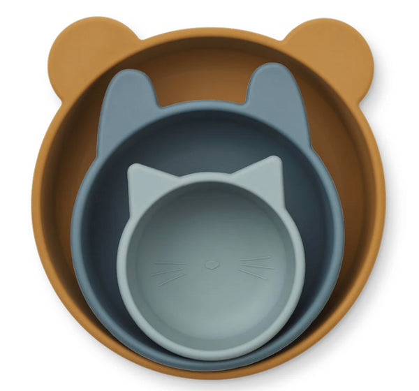 3 TIGELAS - GOLDEN CARAMEL/BLUE MULTI MIX