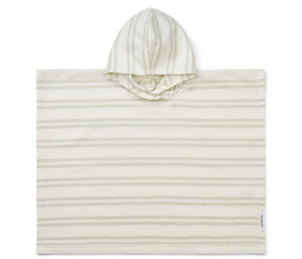 PONCHO 1-2 ANOS - STRIPE CREME DE LA CREME/DUSTY MINT