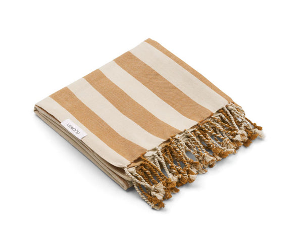 TOALHA DE PRAIA - STRIPE MUSTARD/SANDY