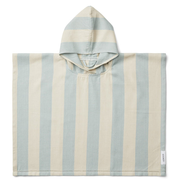 PONCHO 1-2 ANOS - STRIPE SEA BLUE/SANDY
