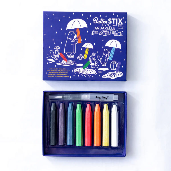 8 BUTTERSTIX COLORIDOS COM CANETA DE ÁGUA