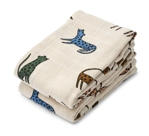 2 FRALDAS DE ALGODÃO - LEOPARD MULTI MIX