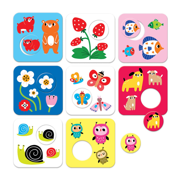 PUZZLE ENCONTRA A FAMÍLIA COM ALTO CONTRASTE 15M+ COM GUIA PARENTAL