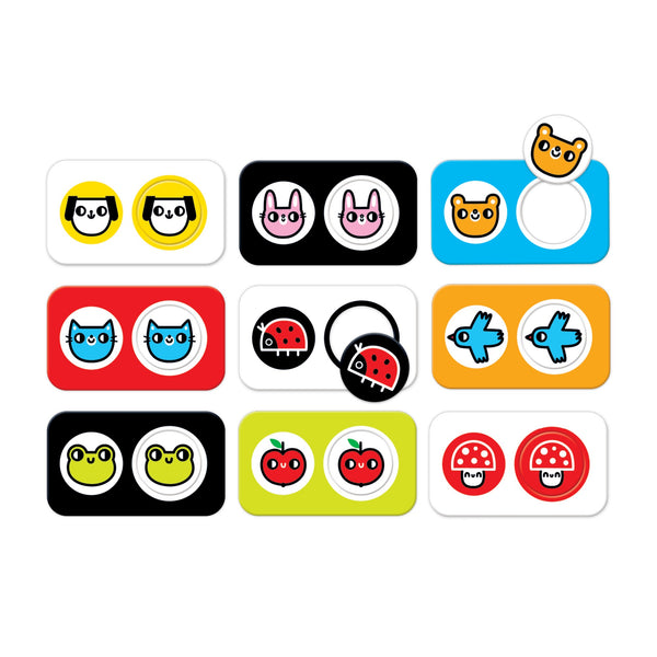 PUZZLE ENCONTRA O PAR COM ALTO CONTRASTE 12M+ COM GUIA PARENTAL