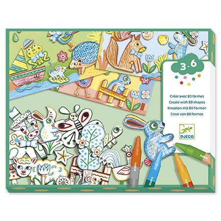 CRIAR COM FORMAS, COLORIR E COLAR