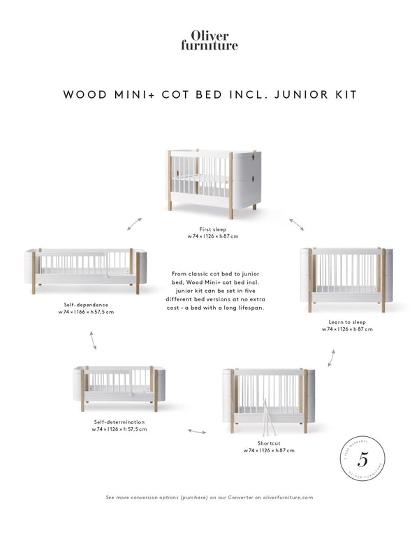 OLIVER FURNITURE CAMA DE GRADES WOOD MINI+ (INCLUI KIT 0-9 ANOS)