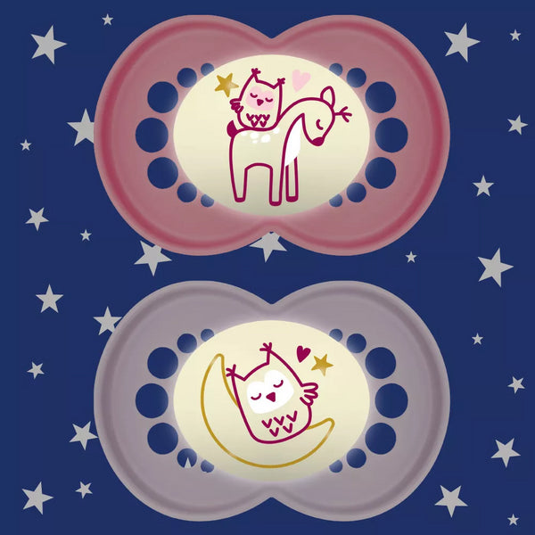 2 CHUPETAS ORIGINAL PURE NIGHT SILICONE 16+ MAM