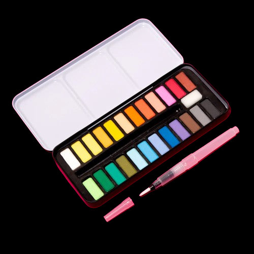 24 AGUARELAS COM PINCEL OMY