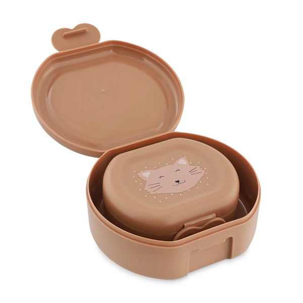 Conjunto de 2 marmitas com clip para crianças, leves e fáceis de abrir, ideais para transportar snacks para a escola, passeios e viagens. Mr Cat