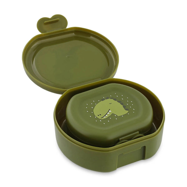 Conjunto de 2 marmitas com clip para crianças, leves e fáceis de abrir, ideais para transportar snacks para a escola, passeios e viagens. Mr Dino