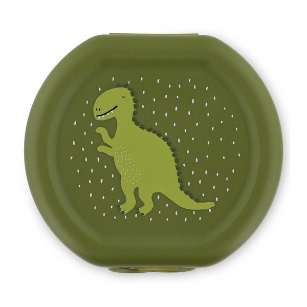 Conjunto de 2 marmitas com clip para crianças, leves e fáceis de abrir, ideais para transportar snacks para a escola, passeios e viagens. Mr Dino