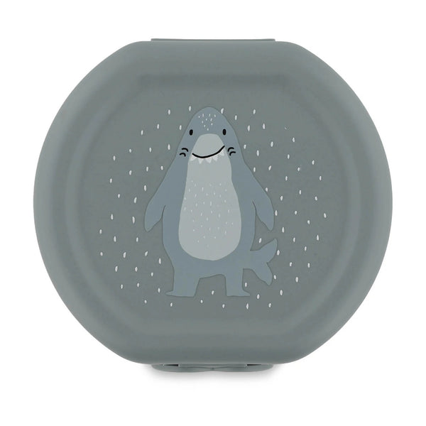 Conjunto de 2 marmitas com clip para crianças, leves e fáceis de abrir, ideais para transportar snacks para a escola, passeios e viagens. Mr Shark