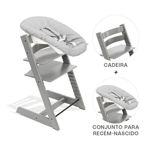 STOKKE TRIPP TRAPP + NEWBORN SET - BEECH GREY