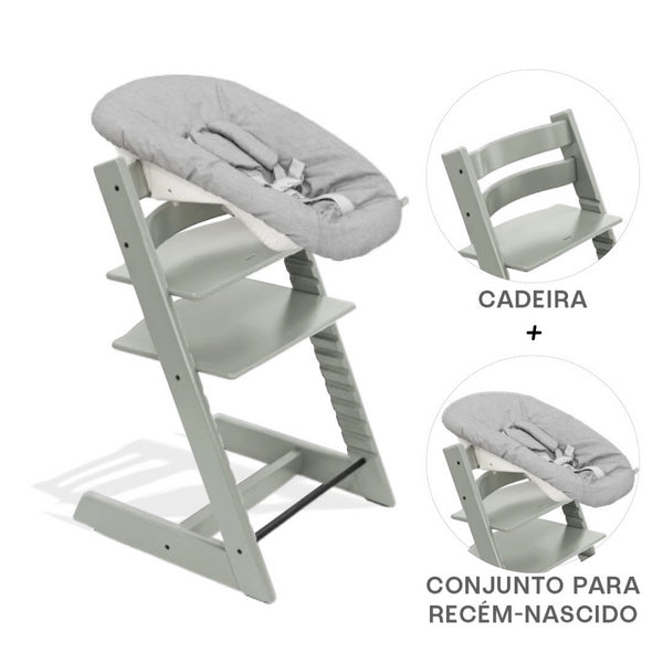 STOKKE TRIPP TRAPP + NEWBORN SET -  BEECH GLACIER GREEN
