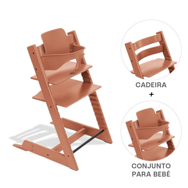 STOKKE TRIPP TRAPP + BABY SET² - BEECH TERRACOTTA