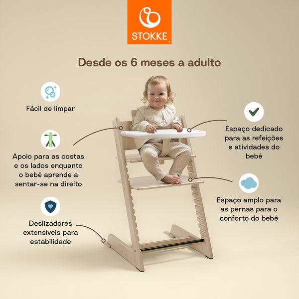 STOKKE TRIPP TRAPP + BABY SET² + TABULEIRO - BEECH TERRACOTTA
