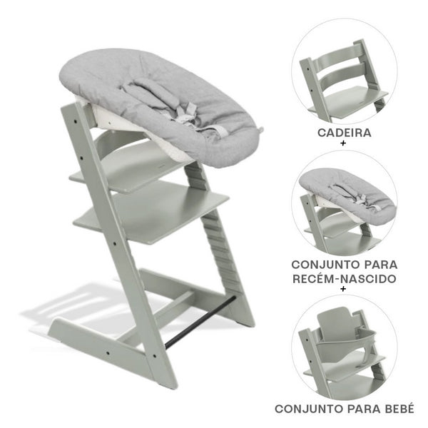 STOKKE TRIPP TRAPP + BABY SET² + NEWBORN SET- BEECH GLACIER GREEN