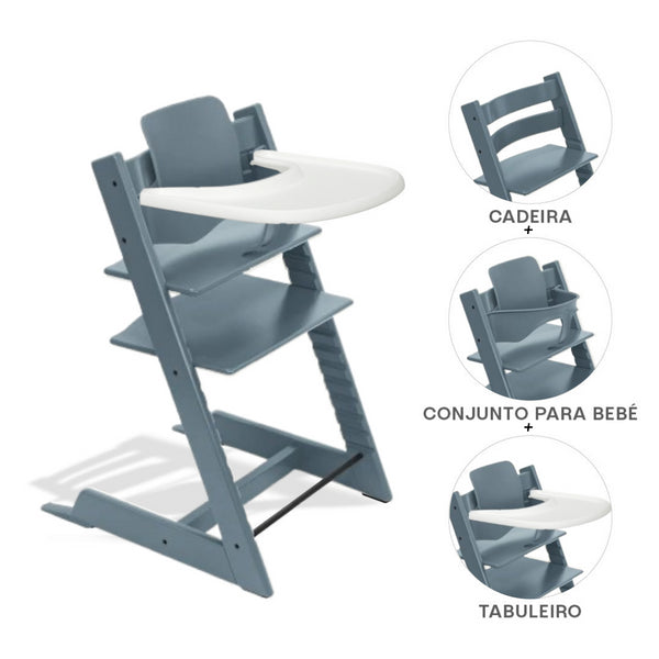 STOKKE TRIPP TRAPP + BABY SET² + TABULEIRO - FJORD BLUE