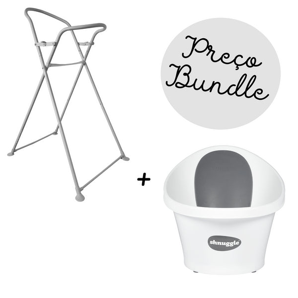 SHNUGGLE BANHEIRA + SUPORTE PARA BANHEIRA - WHITE/GREY STAR