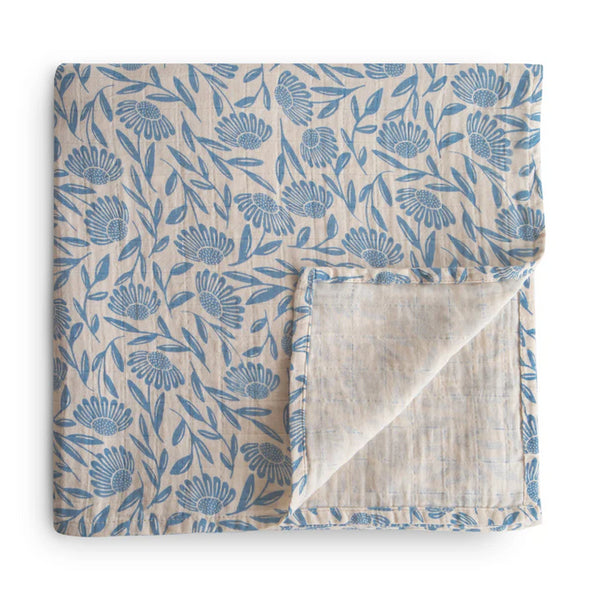 SWADDLE MUSHIE - BLUE FOWERS