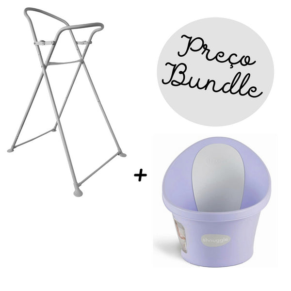 SHNUGGLE BANHEIRA + SUPORTE PARA BANHEIRA - LILÁS COM ENCOSTO BRANCO