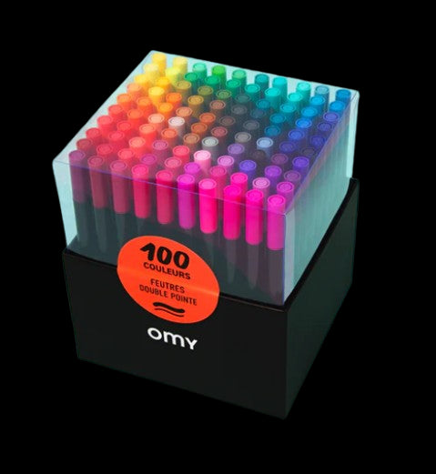 100 CANETAS DE FELTRO OMY