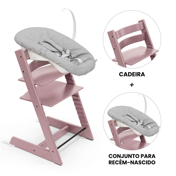 STOKKE TRIPP TRAPP + NEWBORN SET - BEECH HEATH MAUVE