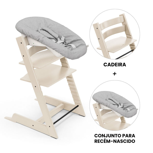 STOKKE TRIPP TRAPP + NEWBORN SET -  BEECH VANILLA WHITE