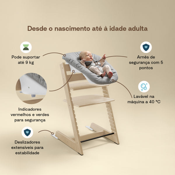 STOKKE TRIPP TRAPP + BABY SET² + TABULEIRO - OAK BLACK