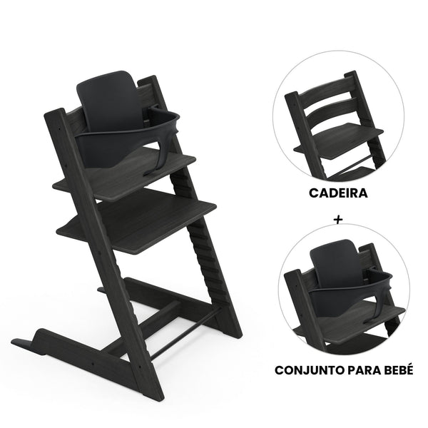 STOKKE TRIPP TRAPP + BABY SET² - OAK BLACK
