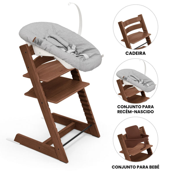 STOKKE TRIPP TRAPP + BABY SET² + NEWBORN SET- BEECH WARM BROWN
