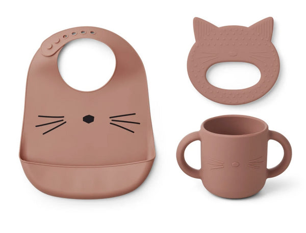 CONJUNTO 3 PEÇAS DE SILICONE - CAT DARK ROSE