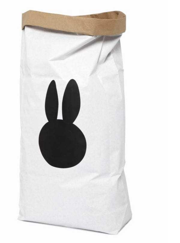 saco de papel coelho preto