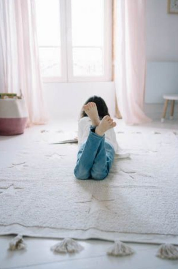 TAPETE LORENA CANALS 120X175 - HIPPY STARS AQUA BLUE