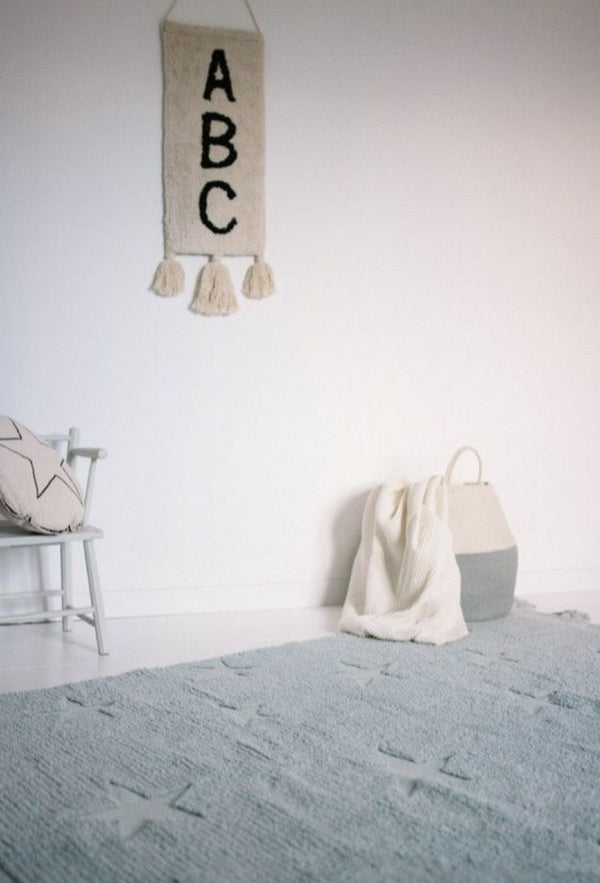 TAPETE LORENA CANALS 120X175 - HIPPY STARS AQUA BLUE