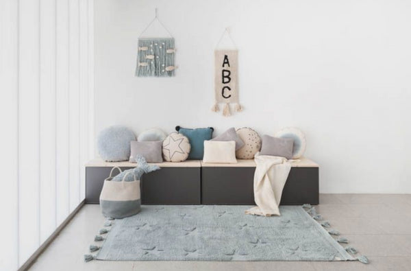 TAPETE LORENA CANALS 120X175 - HIPPY STARS AQUA BLUE