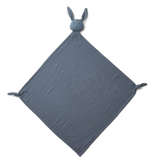 Doudou musselina coelho azul escuro