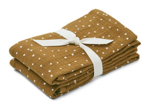 2 fraldas de algodão verde azeitona com confetis