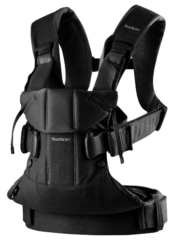 Babyjorn baby carrier one frontal e traseiro black, cotton mix