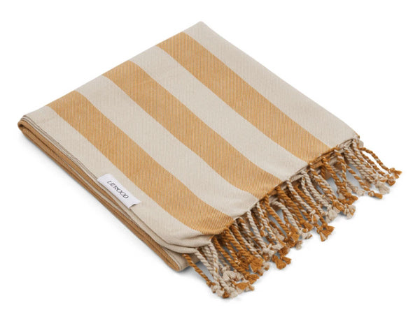 TOALHA DE PRAIA - STRIPE MUSTARD/SANDY