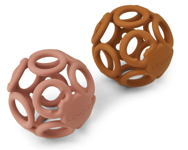 2 BOLAS - DARK ROSE/MUSTARD MIX